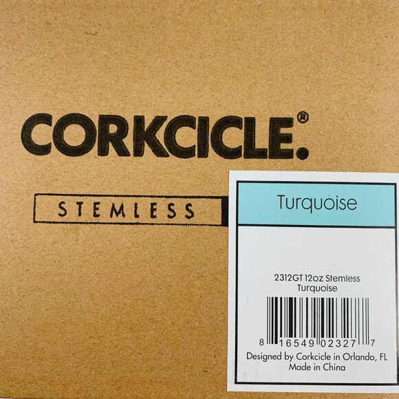 Corkcicle Stemless Wine Glass Tumbler 12 oz Cup Set of 2 Mug Tiffany Blue Lid - Picture 2 of 13